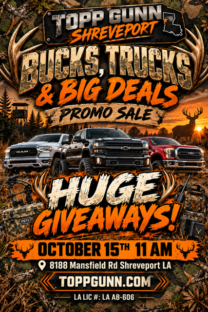 Topp Gunn Promo Sale (Bucks, Trucks & Big Deals)